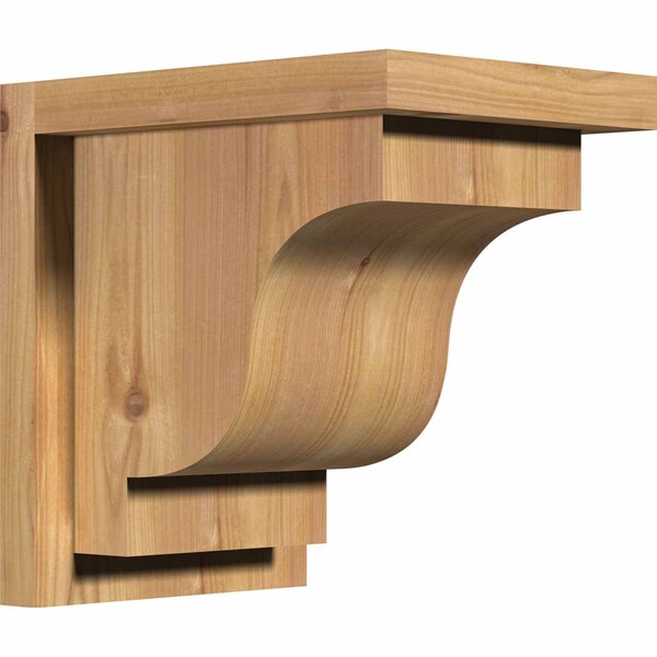 Ekena Millwork Newport Smooth Corbel w/Backplate, Western Red Cedar, 7 1/2"W x 10"D x 10"H COR08X10X10NEW01SWR - main